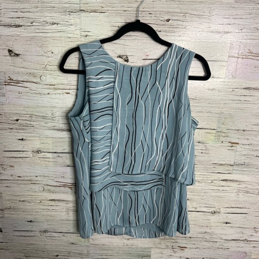Vince Camuto Women's Blue Sleeveless Blouse Small